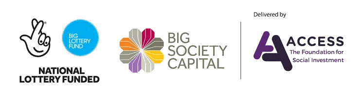 Funder logos - National Lottery Big Lottery Fund, Big Society Capital, Access - The Foundation for Social Investment