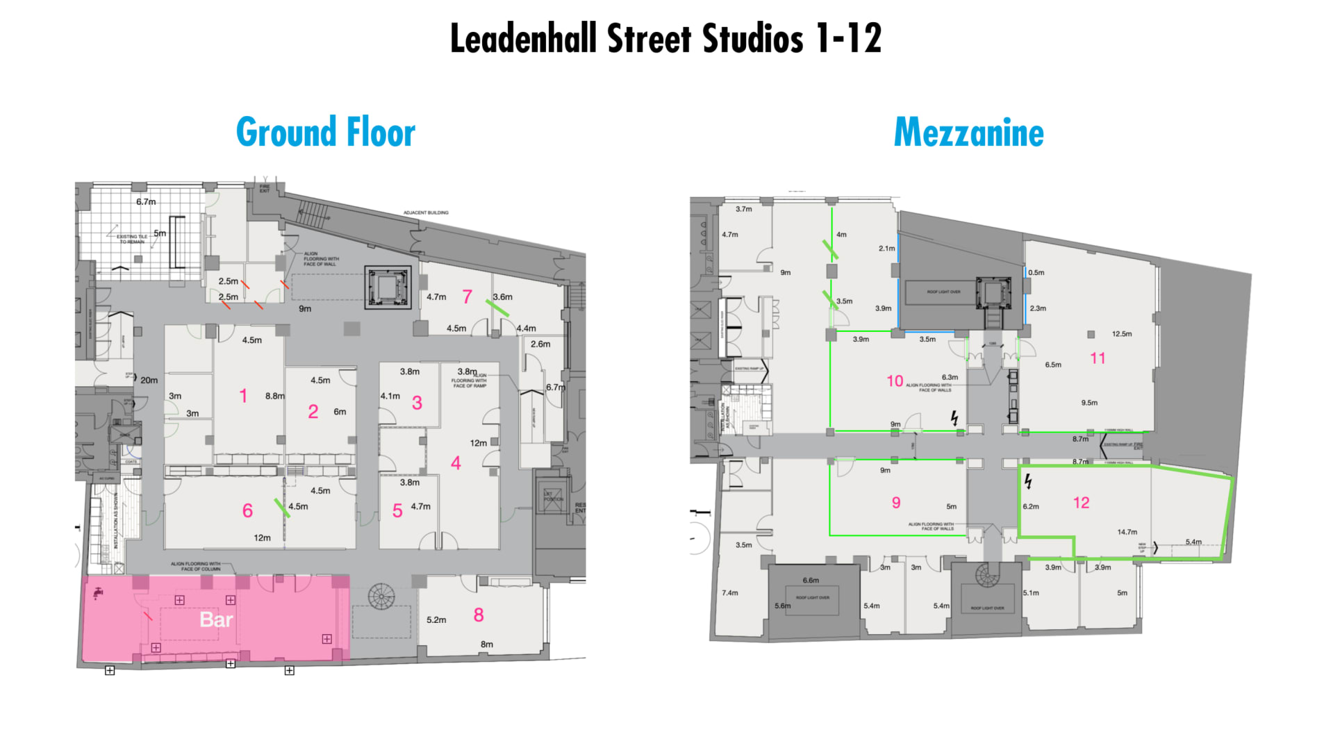 Plan of the new venue showing all the studios and other rooms